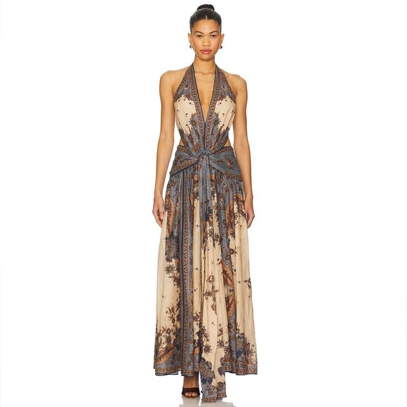 Zimmermann Ascension Plunge Halter Maxi Dress - Picture 1 of 14
